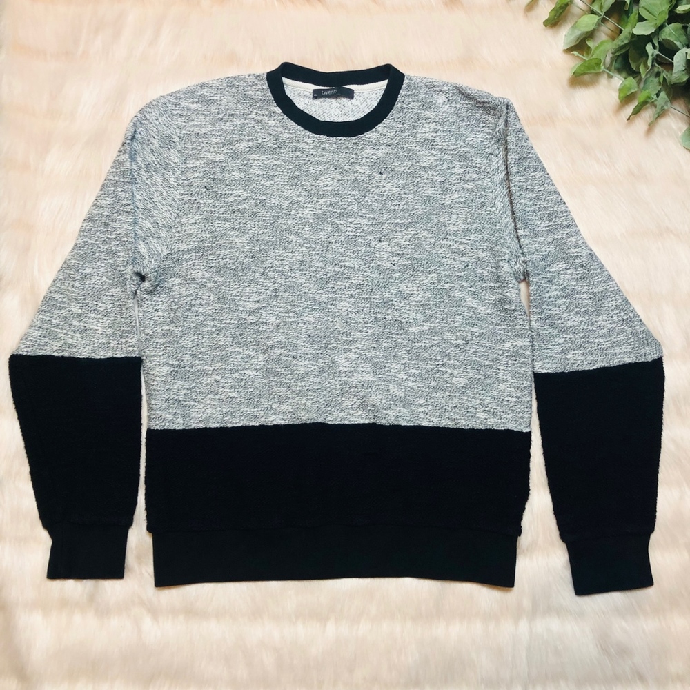 Twenty Unisex White and Black Sweatshirt